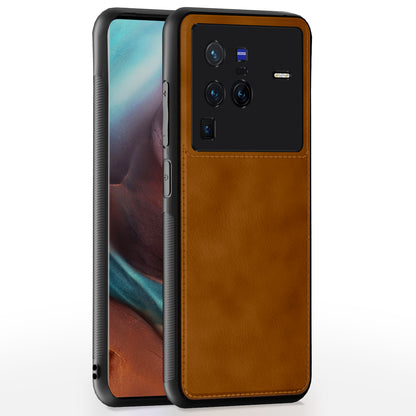 Vivo X80 Pro Leather Back Cover – Brown