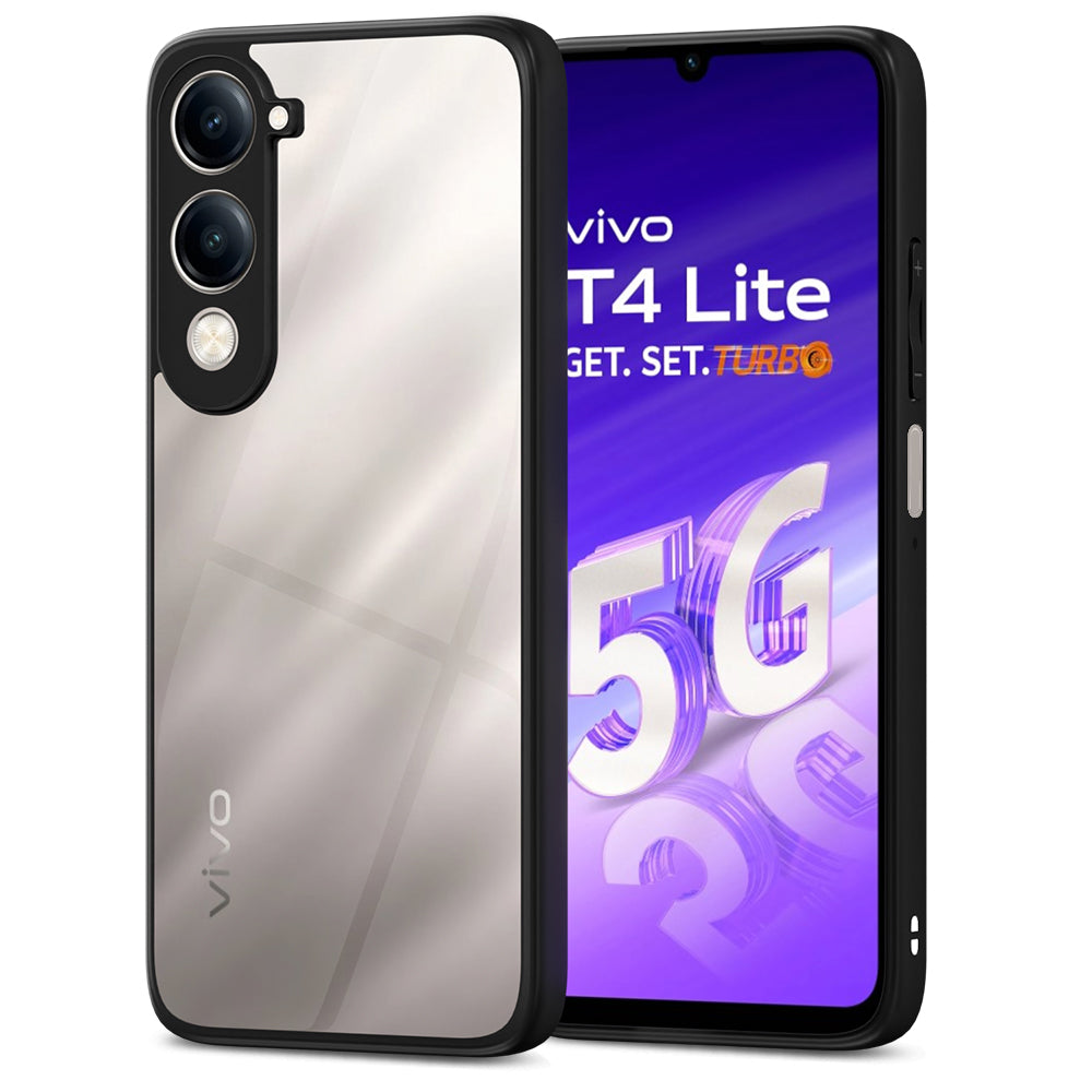 Pikkme Vivo T4 lite 5G / IQOO Z10 lite 5G / Vivo Y04 4G / Vivo Y19 5G Eagle 2 Shockproof Sleek Hybrid Armor Back Cover (Black)