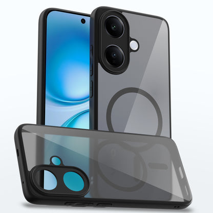 Pikkme Vivo V60 Lite 5G Eagle 2 Mag-Safe Smoke Shockproof Hard Transparent Back Cover  - Black