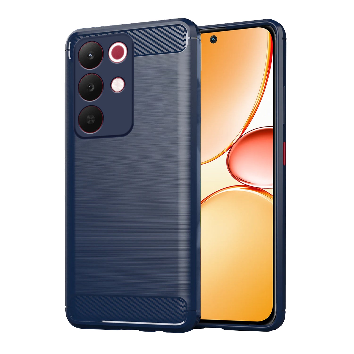 Pikkme Realme 15x 5G / C85 5G Hybrid Carbon Fiber Back Cover  - Blue