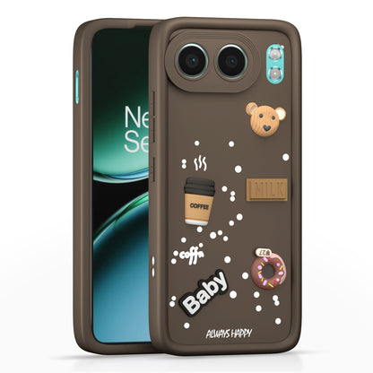 Pikkme OnePlus Nord 4 5G Cute Fun Cartoon 3D Bear Coffee Back Cover (Brown)