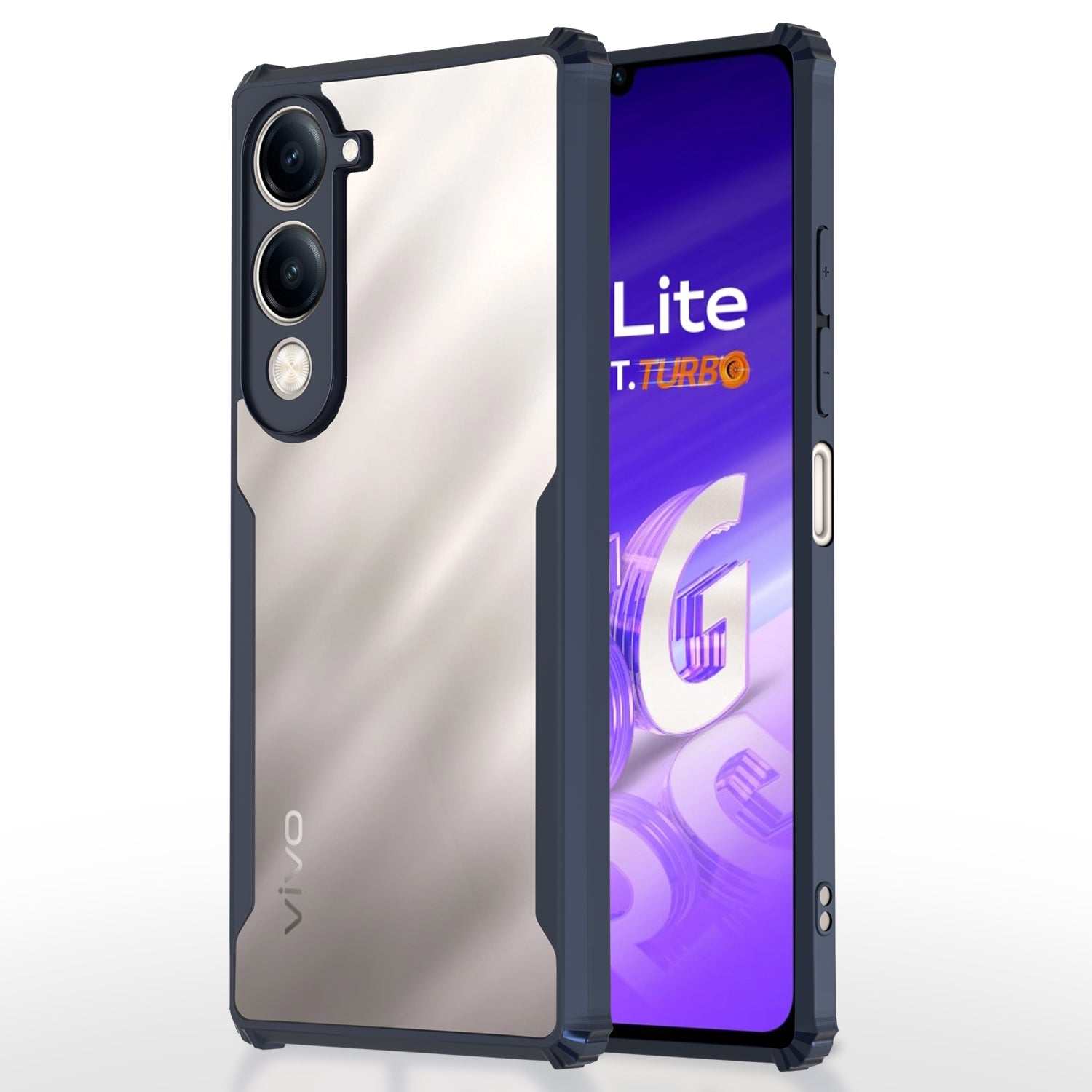 Pikkme Vivo T4 lite 5G / IQOO Z10 lite 5G / Vivo Y04 4G / Vivo Y19 5G Shockproof Eagle Clear Transparent Back Cover (Blue)