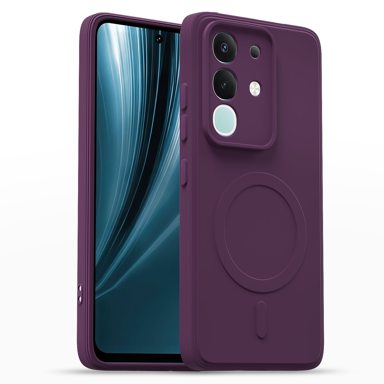 Pikkme Vivo T4x 5G / iQOO Z10x 5G / Vivo Y31 Pro 5G Matte Silicone Mag-Safe Style logo  - not mag-safe compatible Back Cover  - Purple
