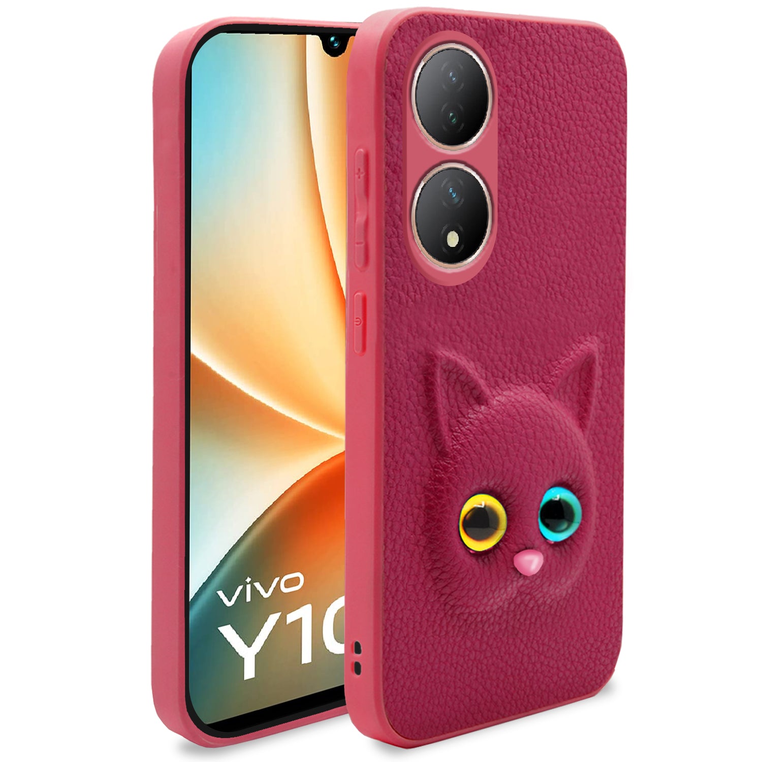  Vivo Y100 Kitty Back Cover -Pink