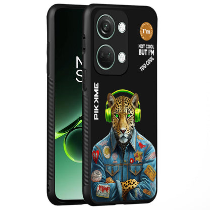 Pikkme Back Cover Pc Tpu + Printed Cool Funky Stylish Black Leopard Swag Raised Edges Camera Protection |Bumper Case For OnePlus Nord 3 5G (Design 03)