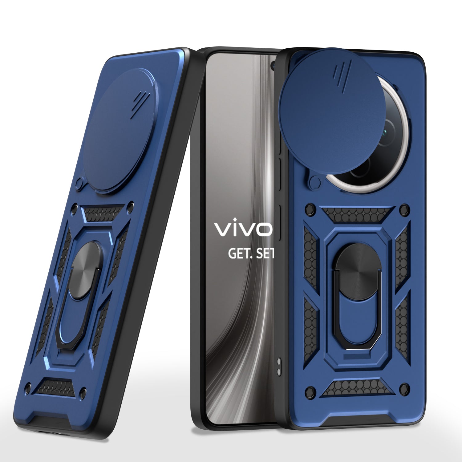 Pikkme Vivo T4 5G / iQoo Z10 5G D10 Tough Armor Back Cover (Blue)
