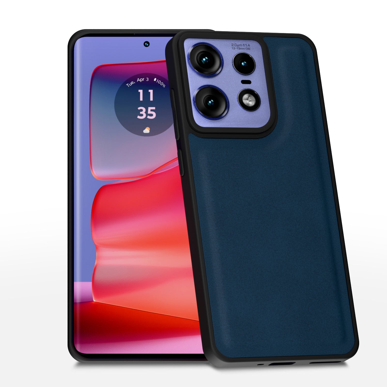Motorola Moto Edge 50 Pro 5G Premium Leather Back Cover by Pikkme - Blue