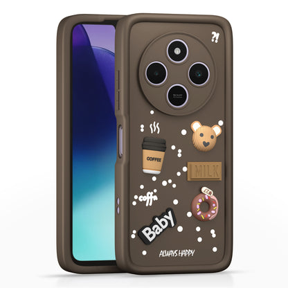 PikkmeRedmi A4 5G  Cute Fun Cartoon 3D Bear Silicone Back Cover - Brown 
