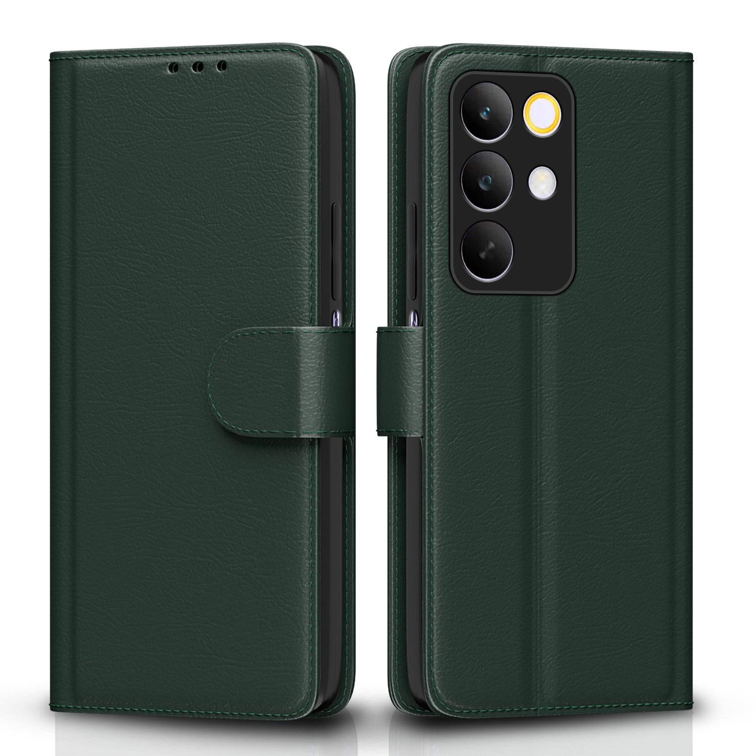 Pikkme Realme C85 5G Premium Leather Finish Vintage Flip Cover  - Green