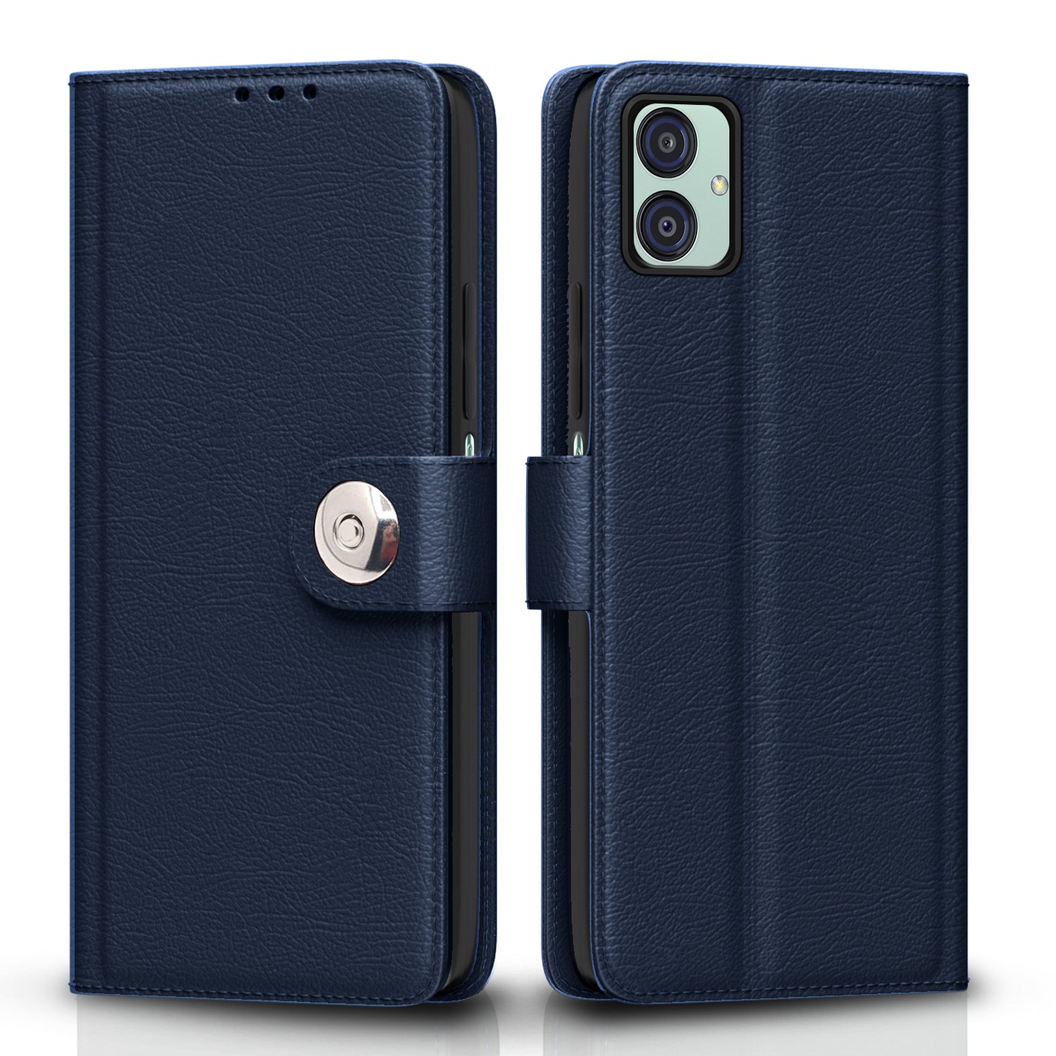  Samsung Galaxy M04 / F04 / A04e Button Flip Cover -Blue