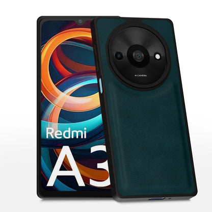 Redmi A3 (2024) / Redmi A3x / Poco C61 Premium Leather Back Cover by Pikkme - Green