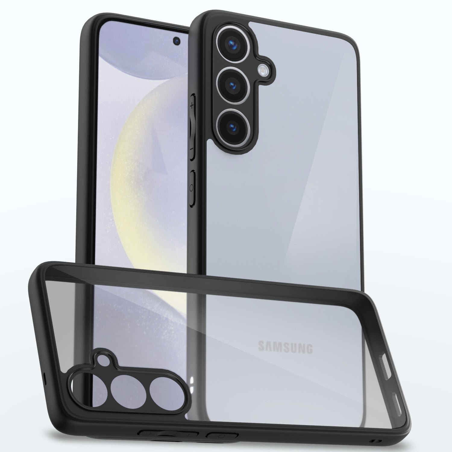 Pikkme Samsung Galaxy S24 Plus 5G Eagle 2 Shockproof Crystal Clear Sleek Hybrid Armor Back cover  - Black