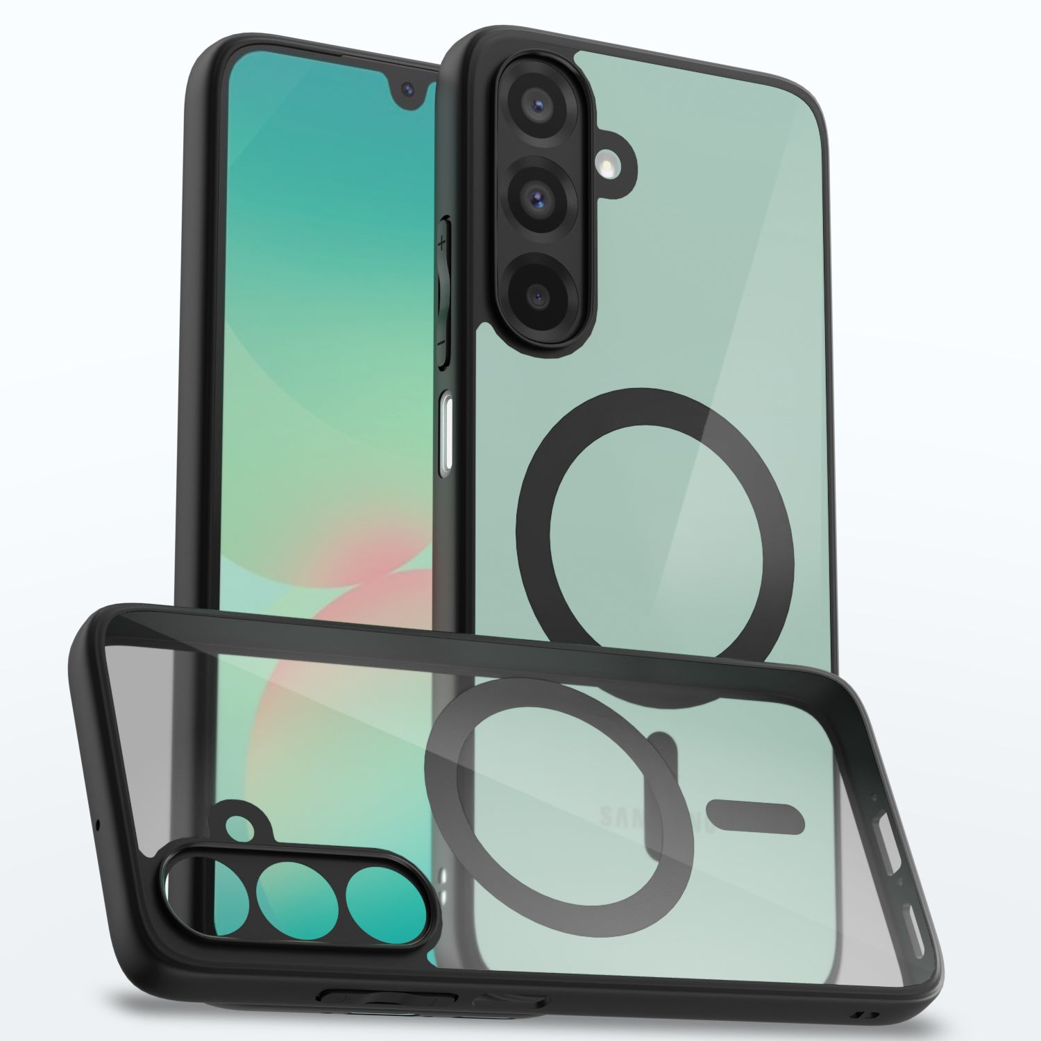 Pikkme Samsung Galaxy A26 5G Eagle 2 Mag-Safe Shockproof Hard Transparent Back Cover  - Black