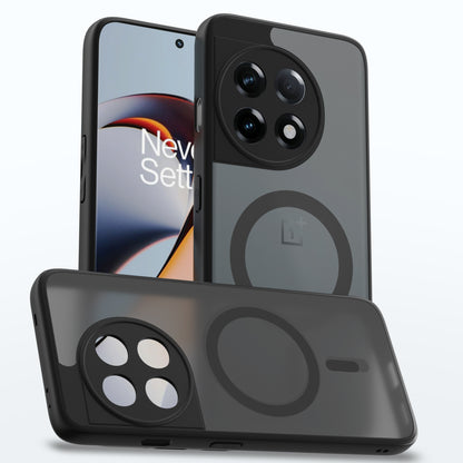 Pikkme OnePlus 11R 5G Eagle 2 Mag-Safe Smoke Shockproof Hard Transparent Back Cover  - Black