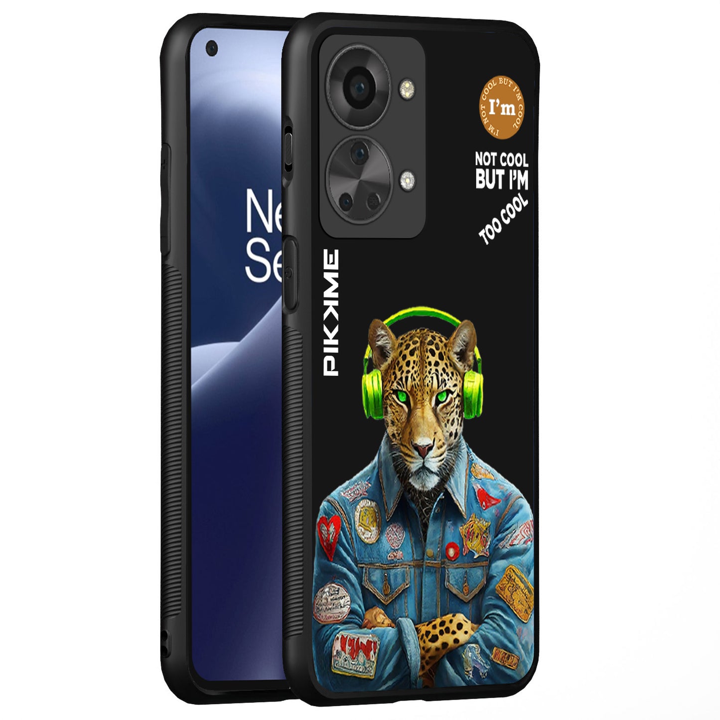 Pikkme Back Cover Pc Tpu + Printed Cool Funky Stylish Black Leopard Swag Raised Edges Camera Protection |Bumper Case For OnePlus Nord 2T 5G (Design 03)