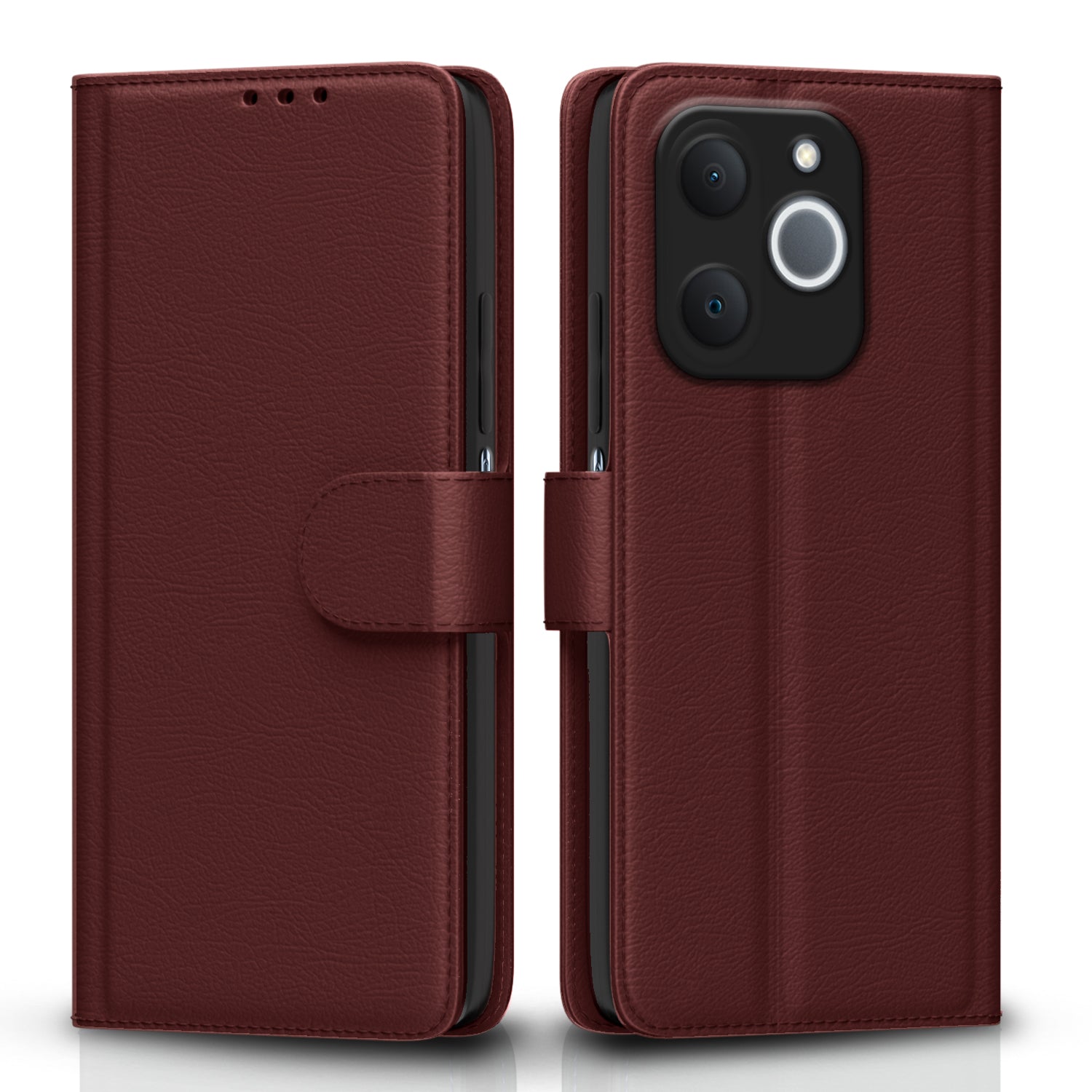 Pikkme Realme C71 5G Premium Leather Finish Vintage Flip Cover  - Brown