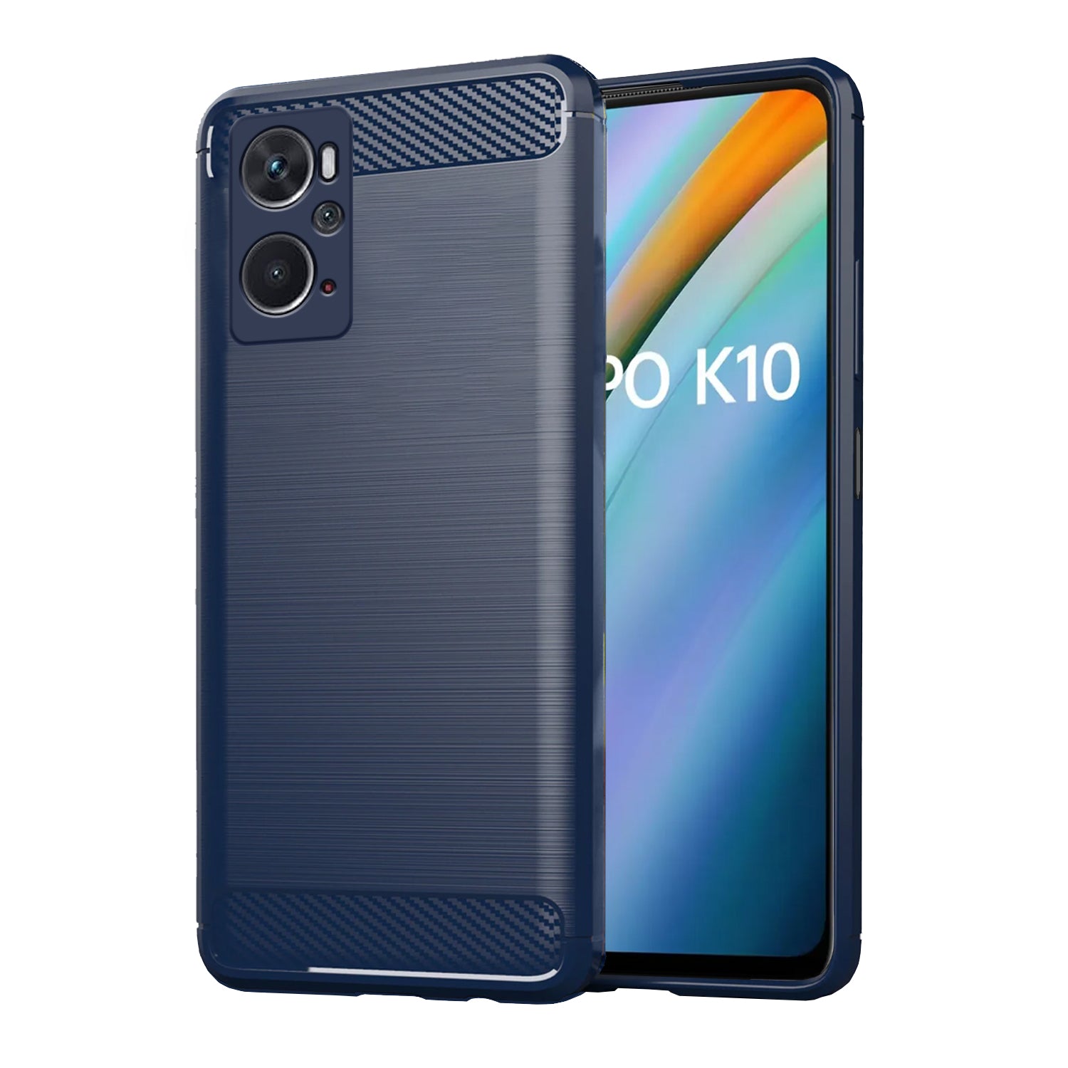 Pikkme Oppo K10  Hybrid Carbon Fiber Back Cover  - Blue