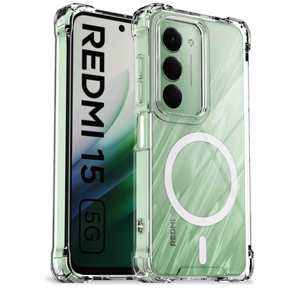 Pikkme Redmi 15 5G MagSafe transparent mag-safe back cover