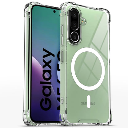 Pikkme Samsung Galaxy M56 5G Mag-Safe Shockproof PC + TPU Back Cover (Transparent)