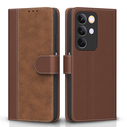 Pikkme Realme C85 5G Double Contrast Leather Finish Flip Cover  - Tan