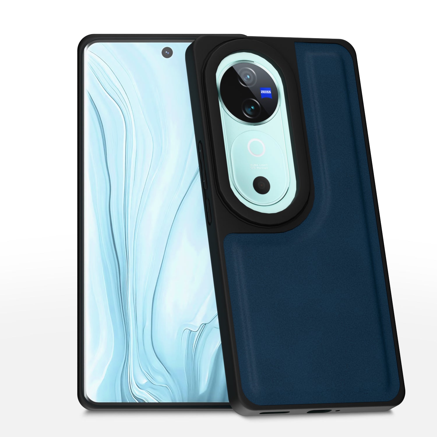 Vivo V40 5G / V40 Pro 5G / T3 Ultra 5G Premium Leather Back Cover by Pikkme - Blue  