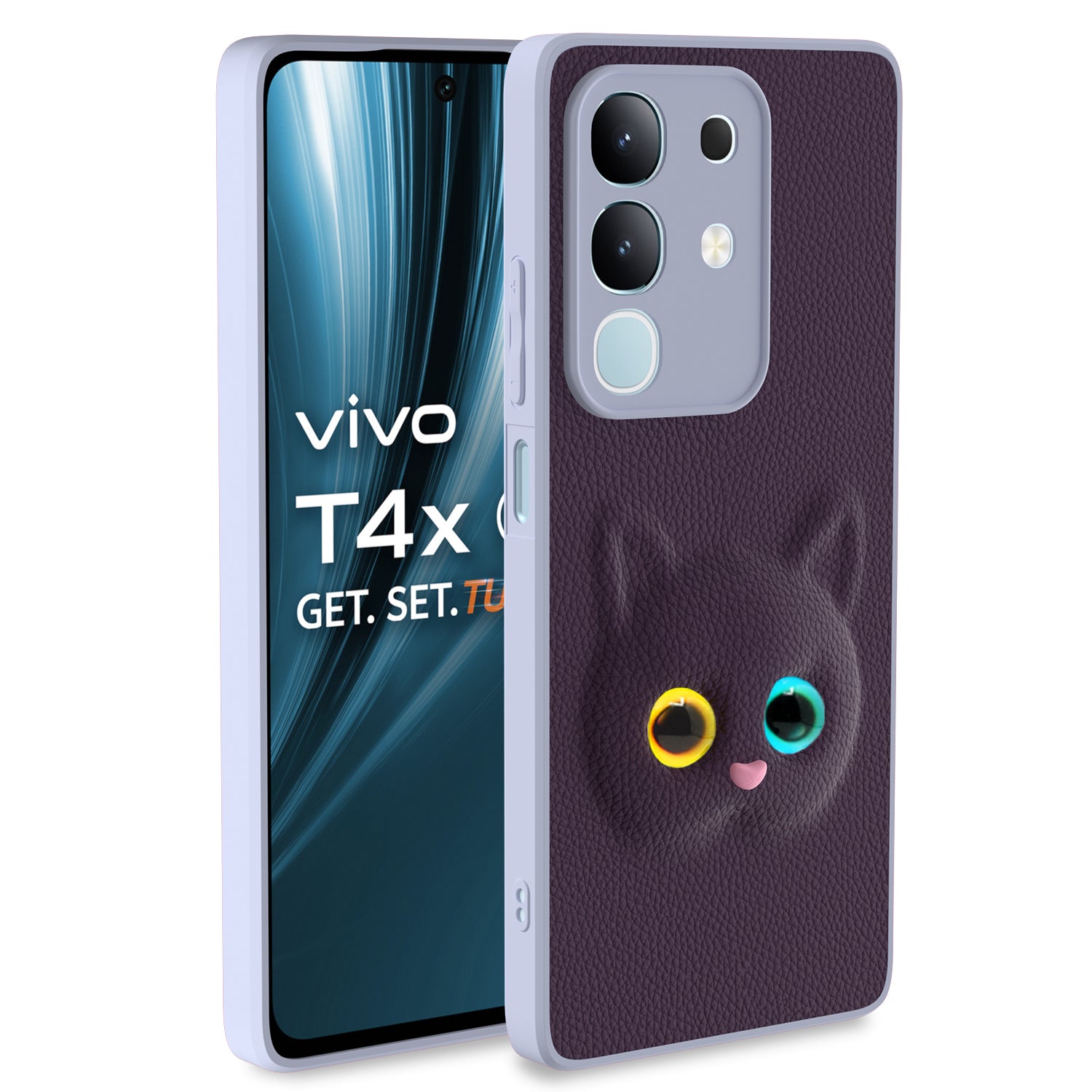 Pikkme Vivo T4x 5G / iQoo Z10x 5G Kitty Back Cover (Purple)