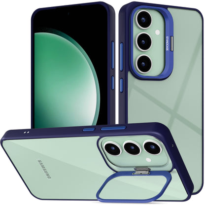 Pikkme Samsung Galaxy S23 FE 5G Bracket Stand Case with Camera Protection Rings Bumper case - Blue