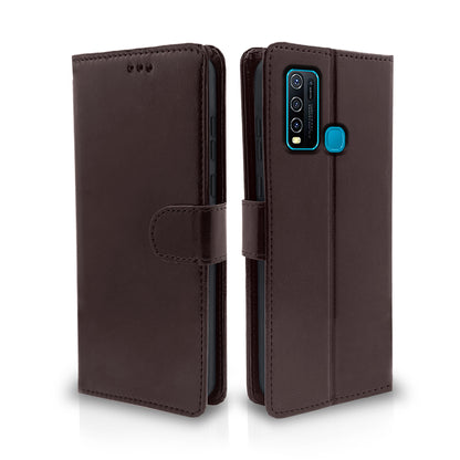  Vivo Y30 Coffee Vintage Flip Cover