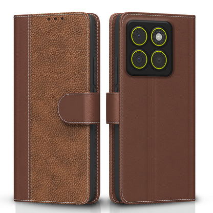 Pikkme Motorola Moto Edge 70 5G Double Contrast Leather Finish Flip Cover  - Tan