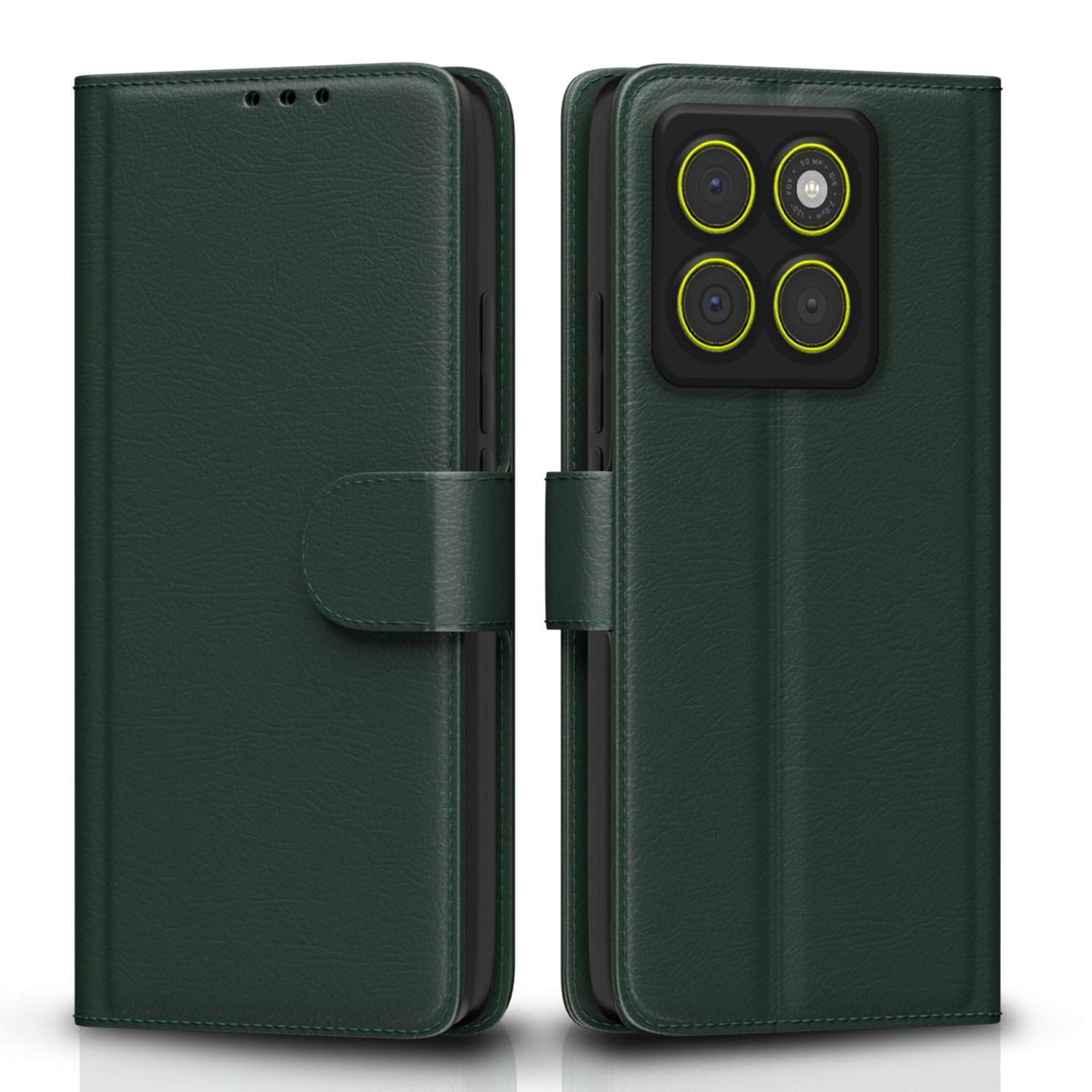 Pikkme Motorola Moto Edge 70 5G Premium Leather Finish Vintage Flip Cover  - Green