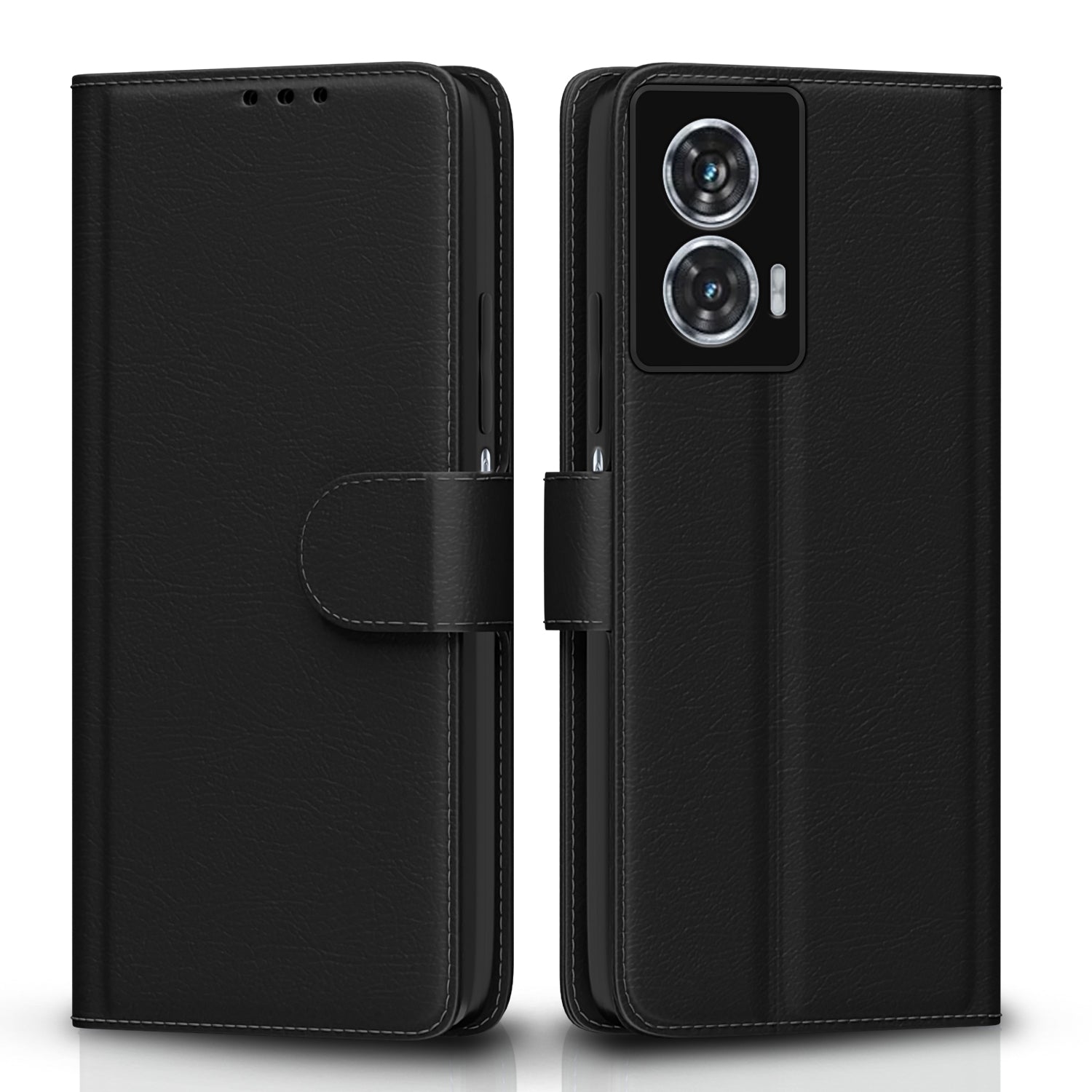 Pikkme Motorola Moto G85 5G Vintage Flip Cover (Black)
