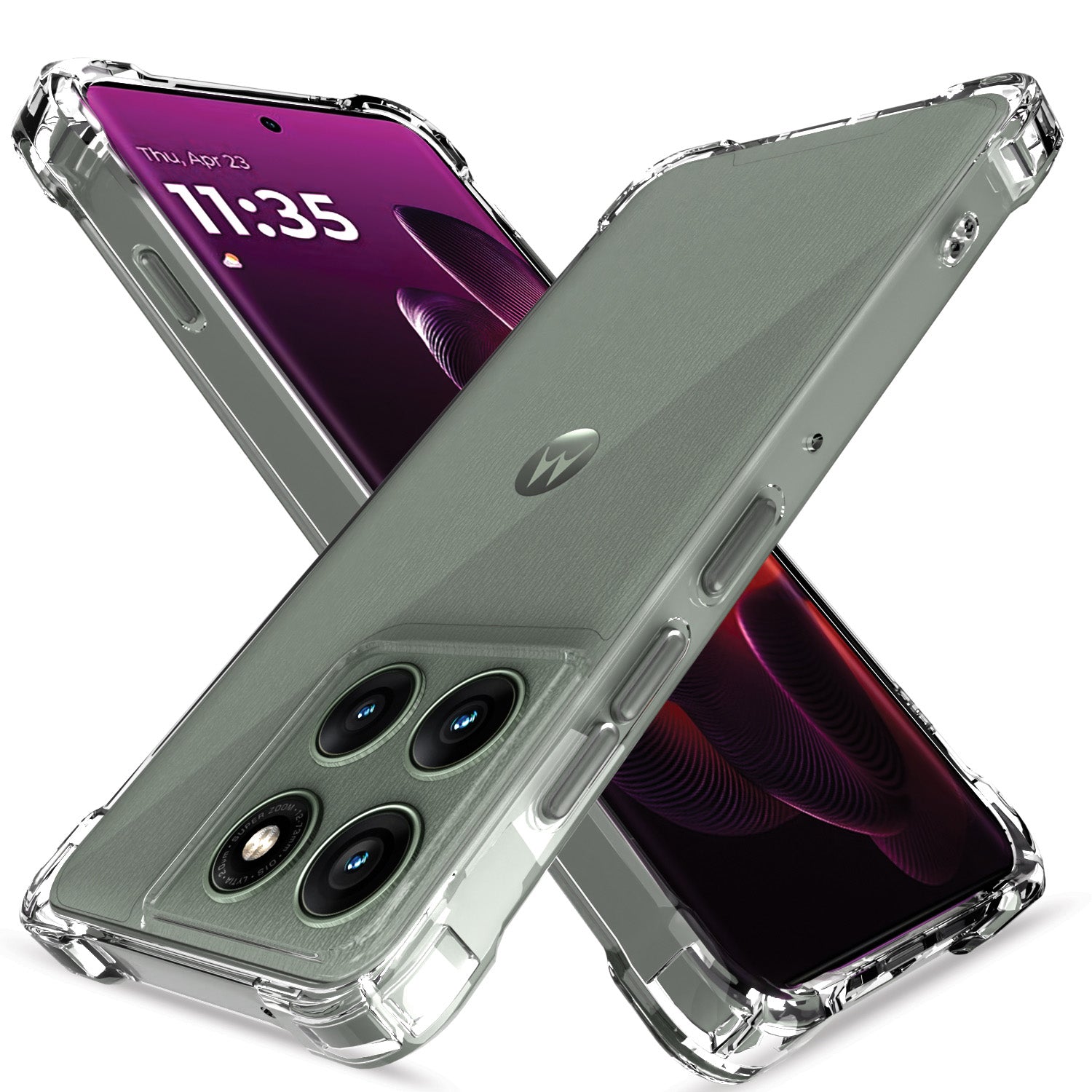 Pikkme Motorola Moto Edge 60 Pro 5G PC + TPU Crystal Clear Back Cover (Transparent)