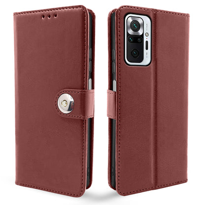  Redmi Note 10 Pro / Note 10 Pro Max Button Flip Cover -Brown