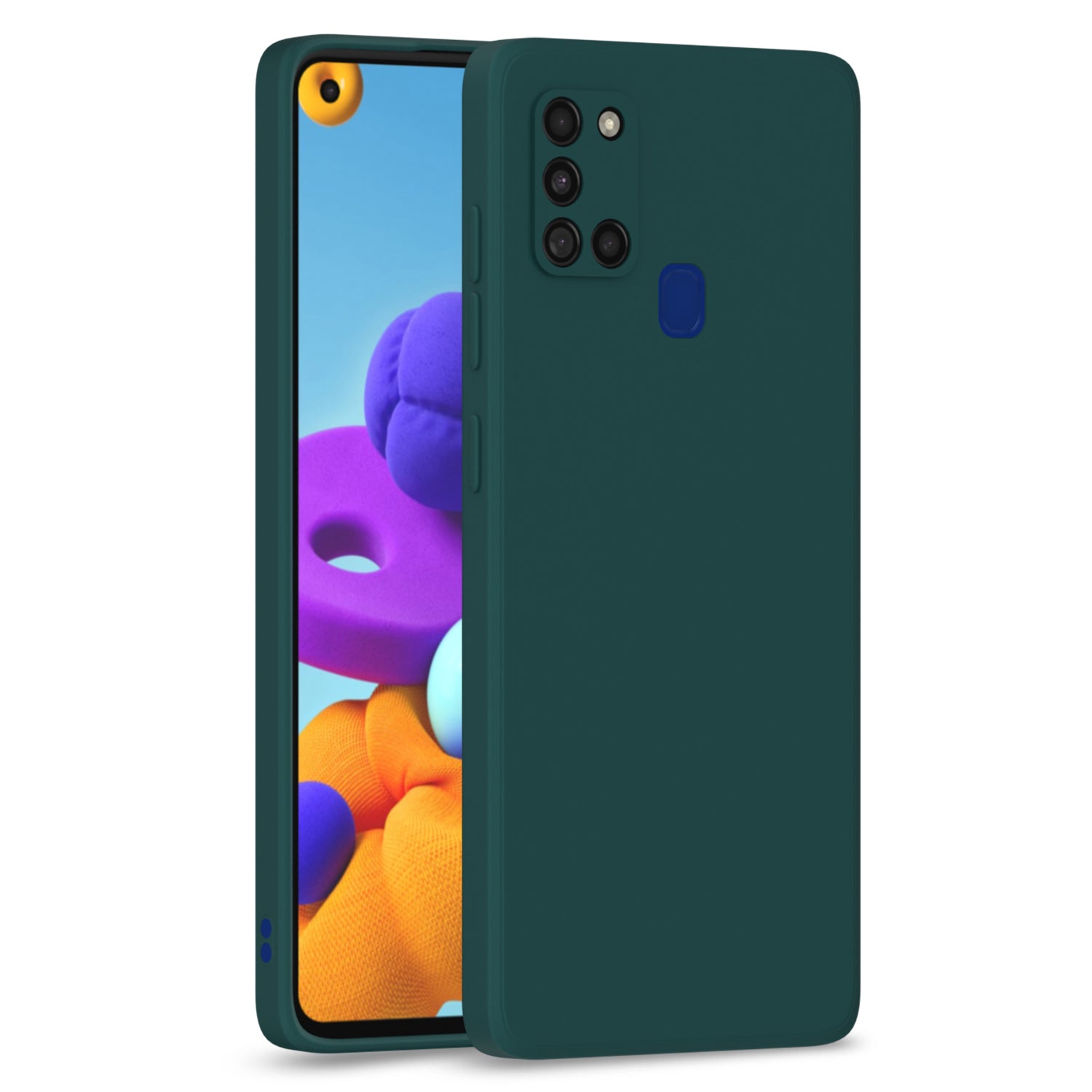  Samsung Galaxy A21s Liquid Silicone Back Cover-Green