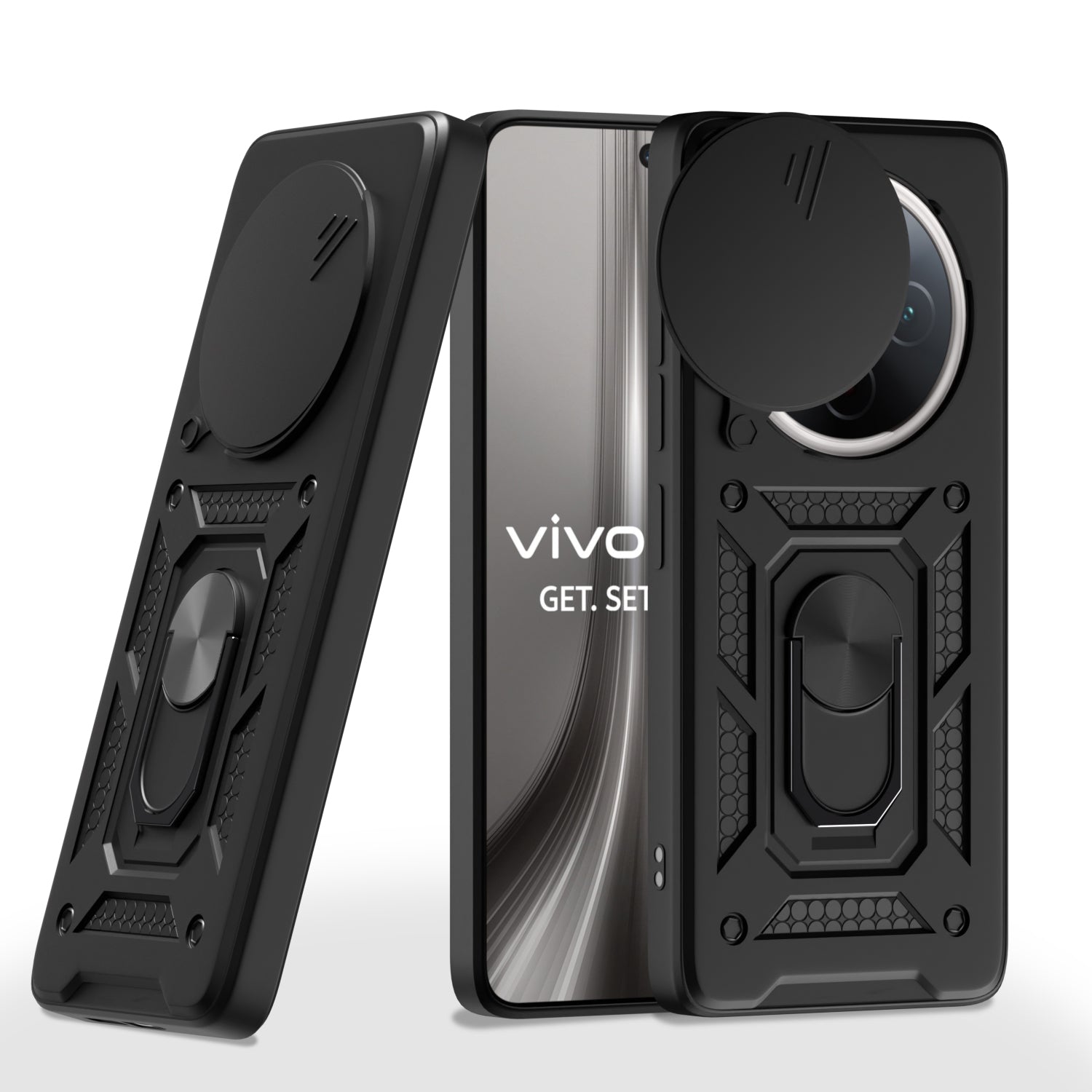 Pikkme Vivo T4 5G / iQoo Z10 5G D10 Tough Armor Back Cover (Black)