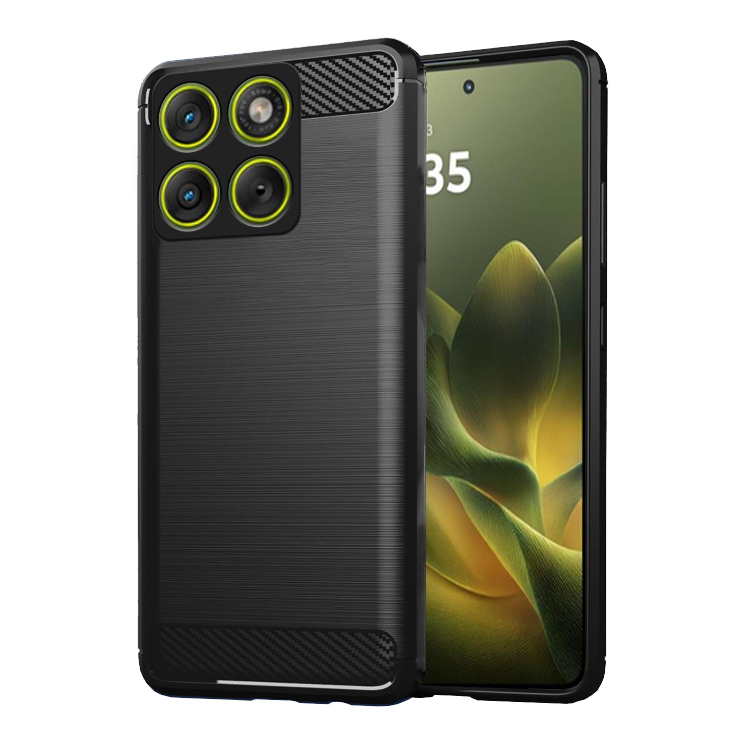 Pikkme Motorola Moto Edge 70 5G Hybrid Carbon Fiber Back Cover  - Black