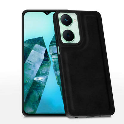 iQOO Z9 Lite 5G | Vivo T3 Lite 5G | Vivo Y18 | Y18e | Y03 Premium Leather Back Cover by Pikkme - Black  