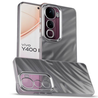 Pikkme Vivo Y400 Pro 5G Swirl Design Silver Forest Back Cover   - Silver