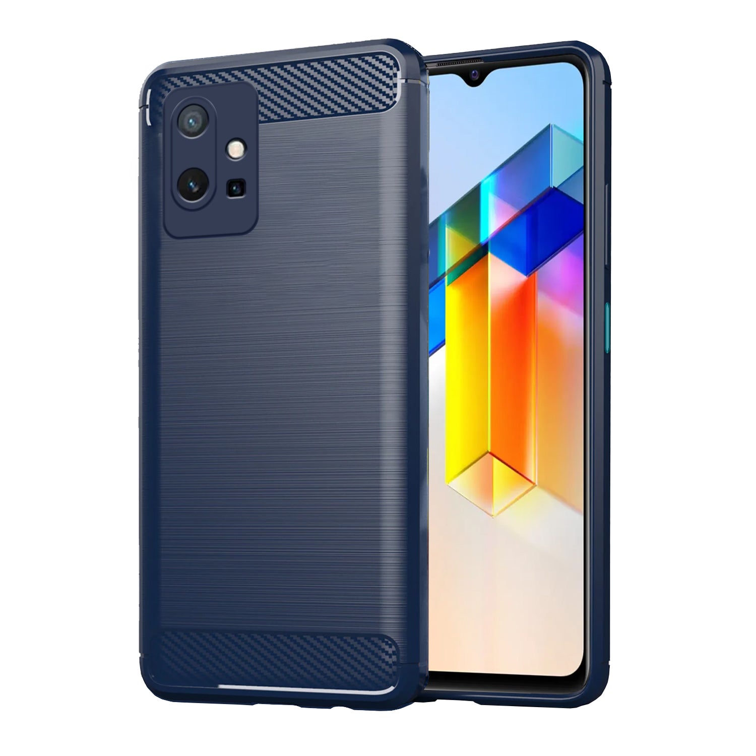Pikkme Vivo T1 5G / Vivo Y75 5G / IQOO Z6 5G  Hybrid Carbon Fiber Back Cover  - Blue