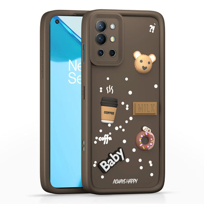 Pikkme OnePlus 9R 5G Cute Fun Cartoon 3D Bear Coffee Back Cover (Brown)