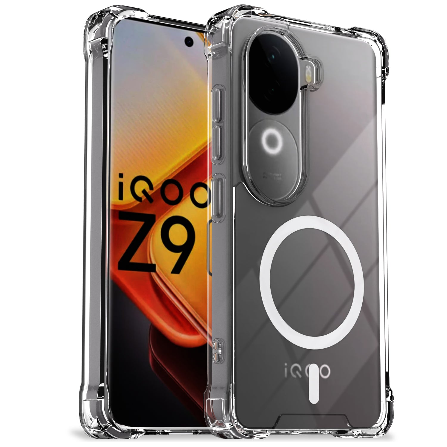 Vivo V40e/iQOO Z9s 5G back cover in transparent mag-safe by Pikkme