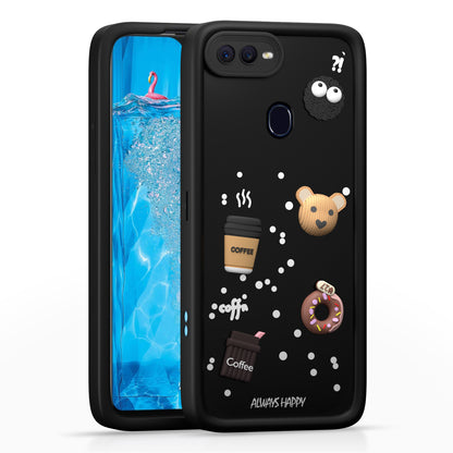 Pikkme Oppo F9 Pro/Realme 2 Pro/Realme U1 Cute Fun Cartoon 3D Bear Coffee Back Cover (Black)