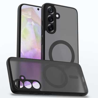 Pikkme Samsung Galaxy A36 5G Eagle 2 Mag-Safe Smoke Shockproof Hard Transparent Back Cover  - Black