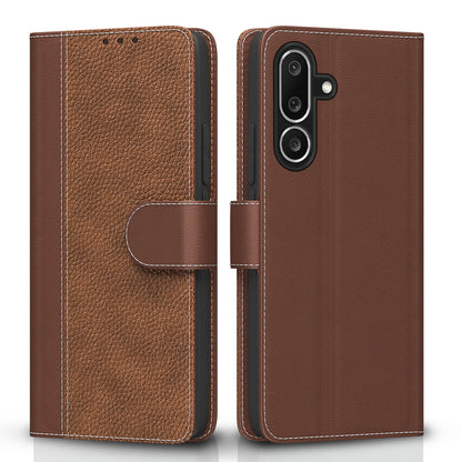Pikkme Samsung Galaxy M56 5G Double Contrast Flip Cover (Tan)