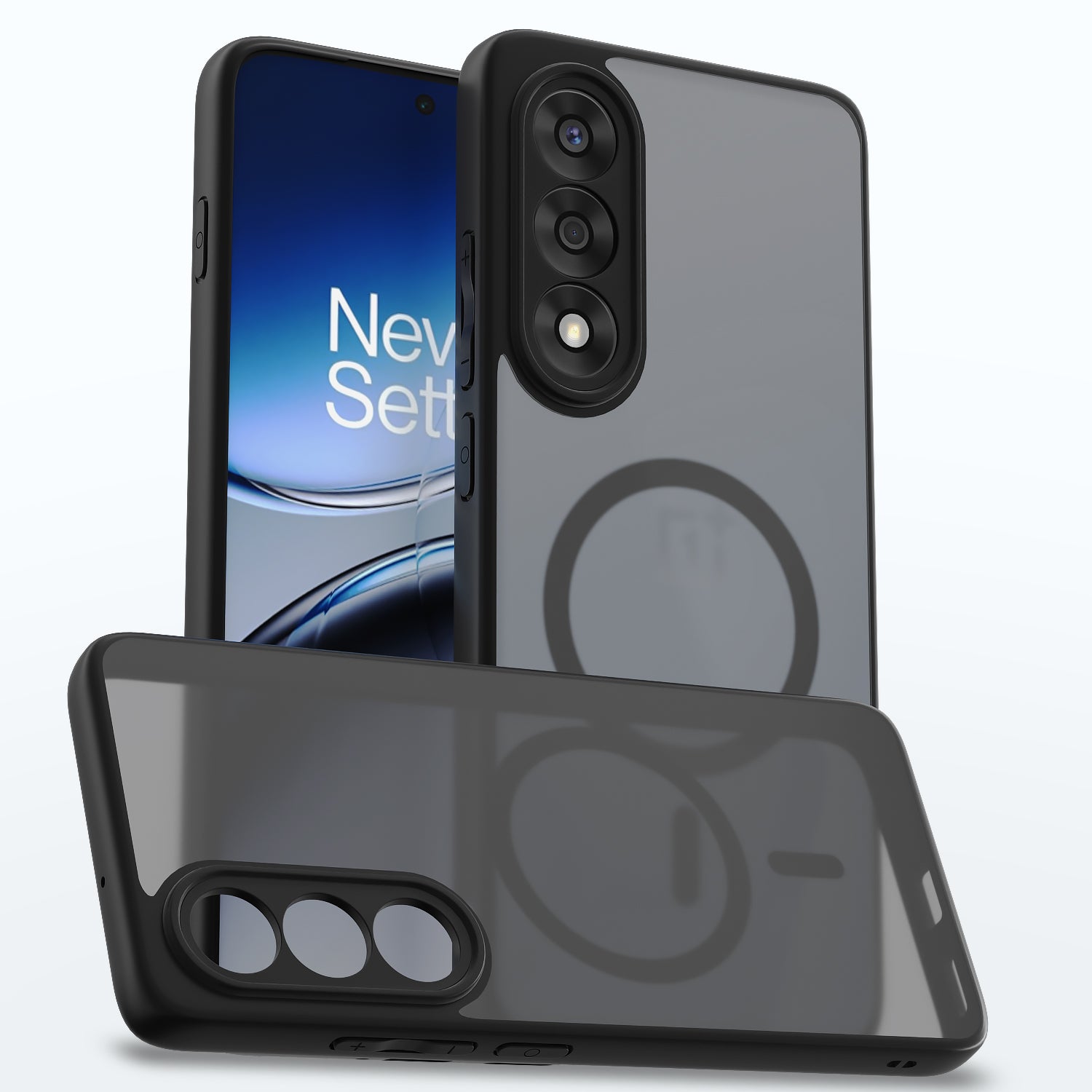 Pikkme Oneplus Nord 5 5G Eagle 2 Mag-Safe Smoke Shockproof Hard Transparent Back Cover  - Black