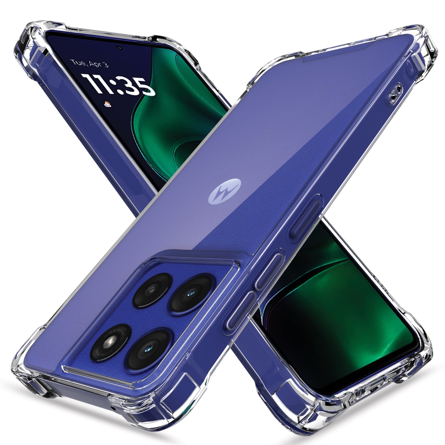 Pikkme Motorola Moto Edge 60 Stylus 5G PC + TPU Crystal Clear Back Cover (Transparent)