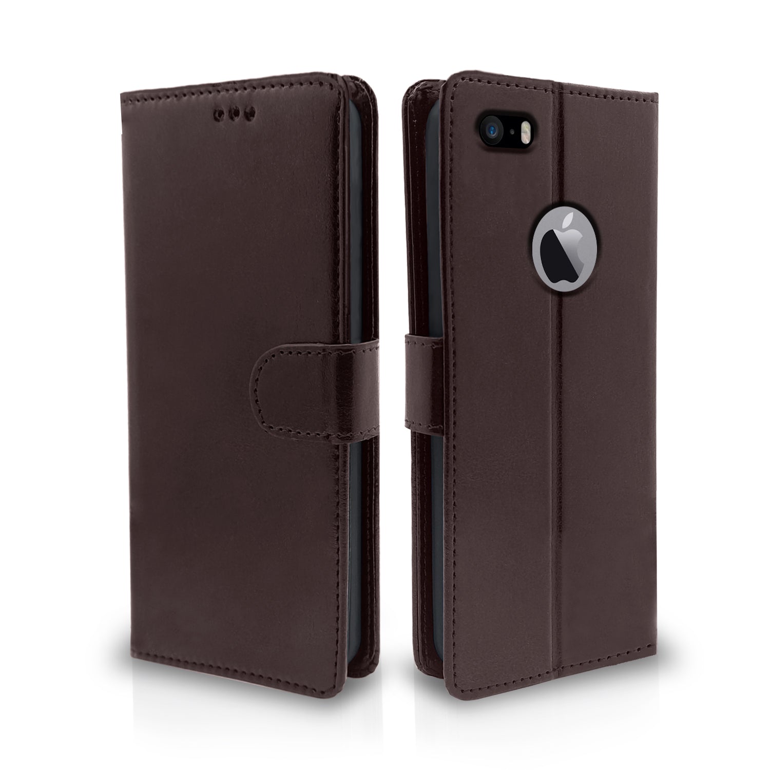 Pikkme iPhone 5 / 5s / Se Vintage Flip Cover  | Coffee