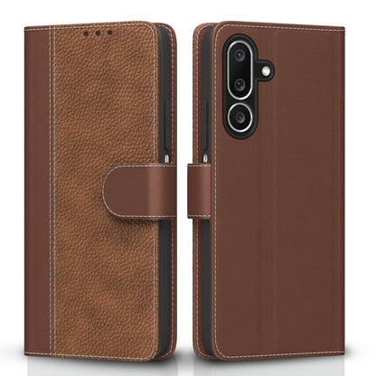 Pikkme Samsung Galaxy M36 5G Dual Tone Leather finish Flip Cover (Brown)