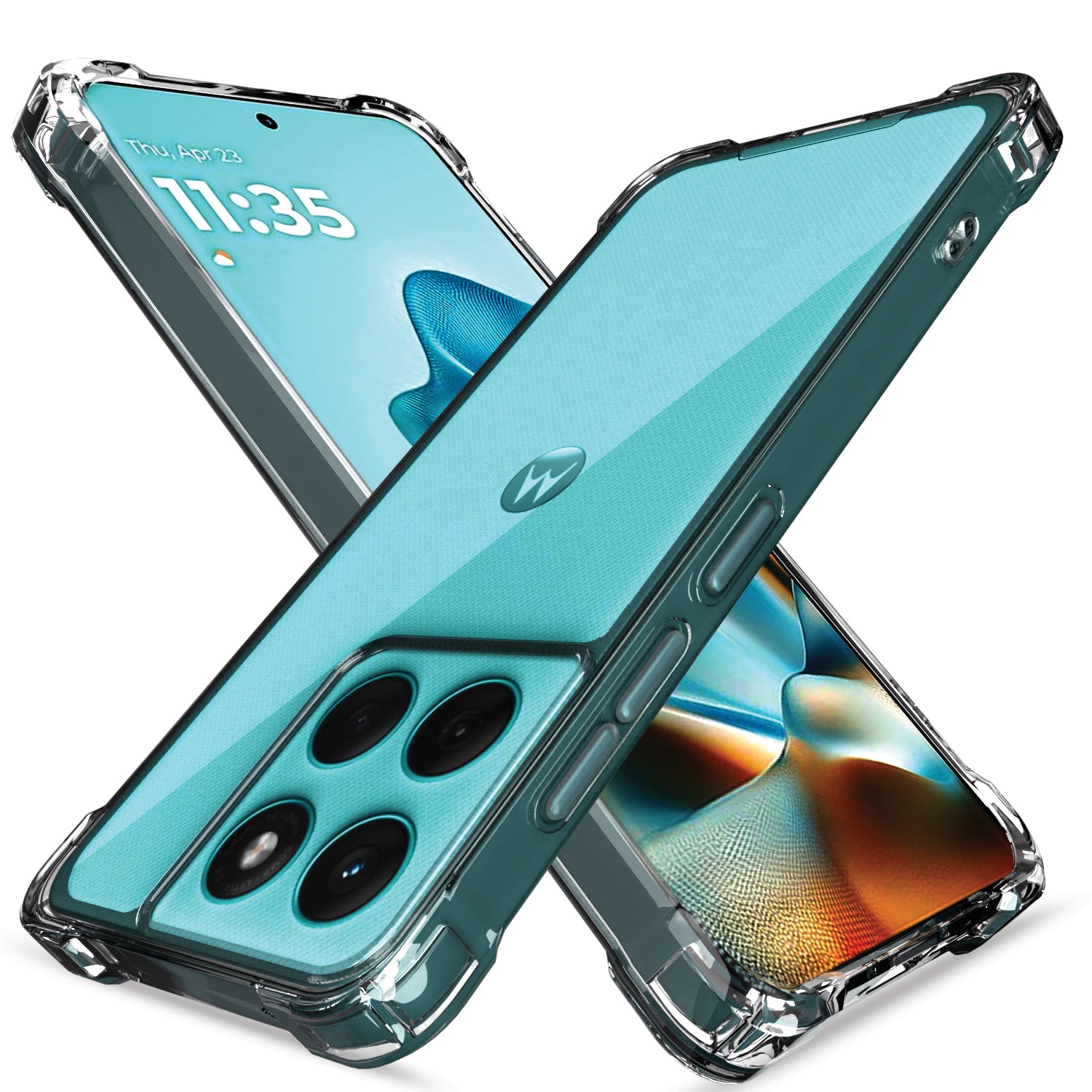 Pikkme Motorola Moto Edge 60 Fusion 5G PC + TPU Clear Transparent Back Cover (Transparent)