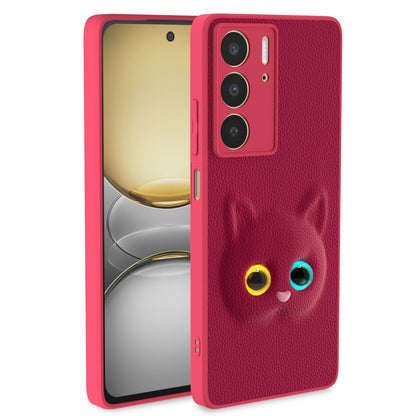 Pikkme Realme C75 Kitty Back Cover (Pink)
